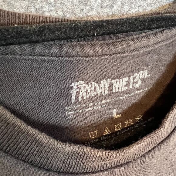 Friday The 13th Shirt Mens Large Black Short Sleeve Tshirt Horror Crewneck Jason - Picture 4 of 7